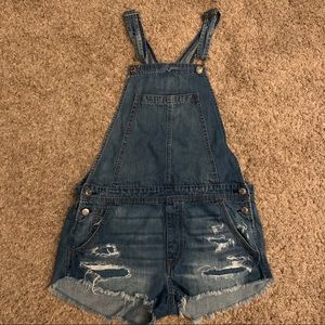 American Eagle Denim Shorts Overalls